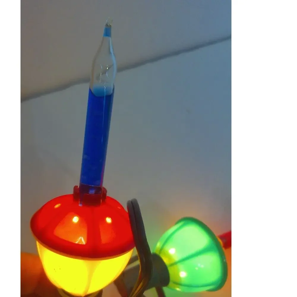Vintage Christmas Multicolor Bubble Lights 7 Lights READ